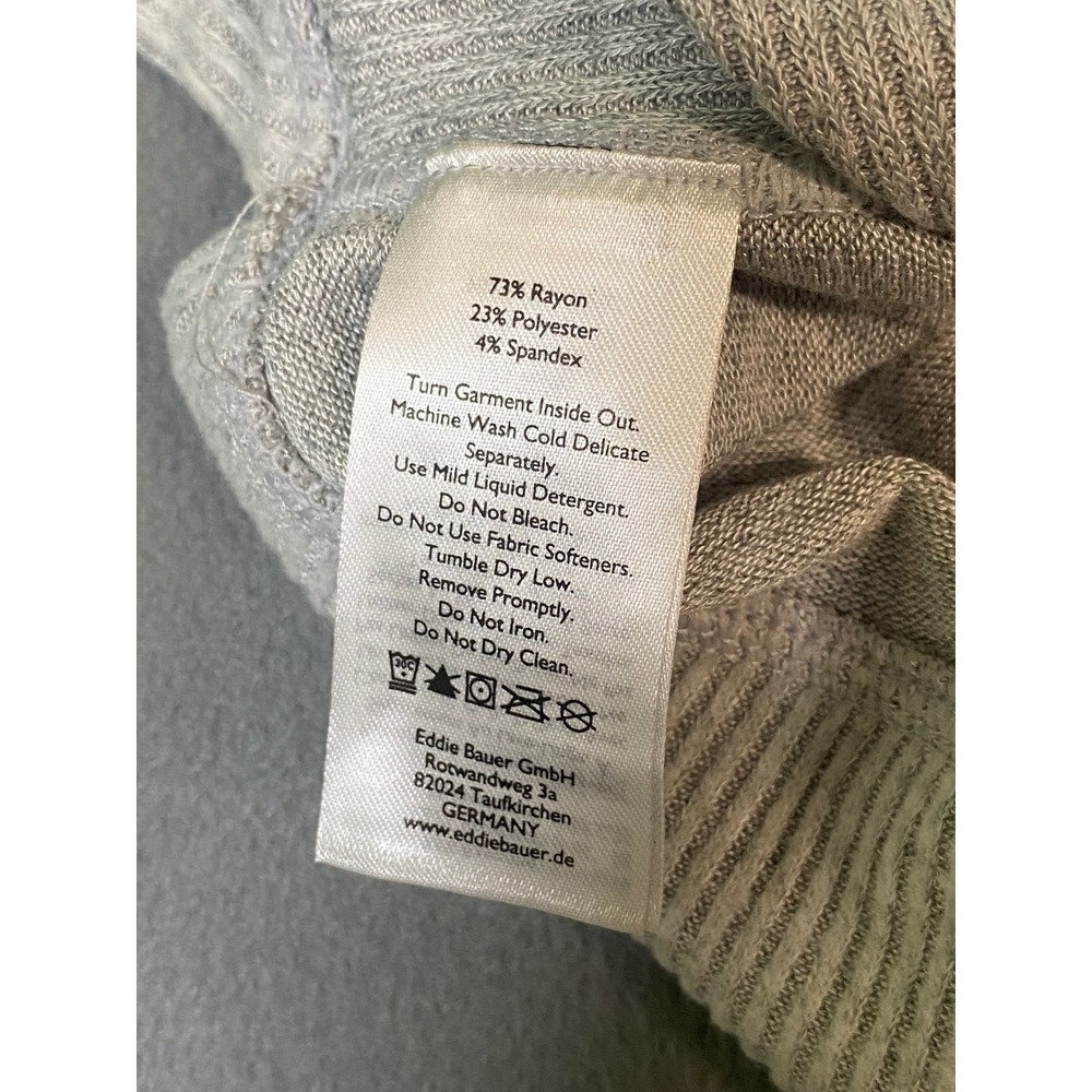 Eddie Bauer Travex Womens Cowl Neck Sweater Gray Ribbed Side Panel Size M - Picture 5 of 7